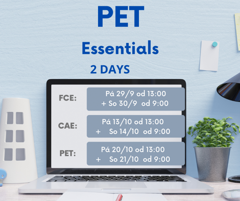 PET Exam Essentials  - už tento pátek a sobotu!